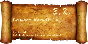 Brumecz Karméla névjegykártya